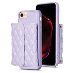 Custodia per telefono in pelle rombica a portafoglio orizzontale, For iPhone X / XS, For iPhone XR, For iPhone XS Max, For iPhone SE 2022 / SE 2020 / 7 / 8
