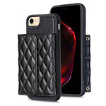 Custodia per telefono in pelle rombica a portafoglio orizzontale, For iPhone X / XS, For iPhone XR, For iPhone XS Max, For iPhone SE 2022 / SE 2020 / 7 / 8