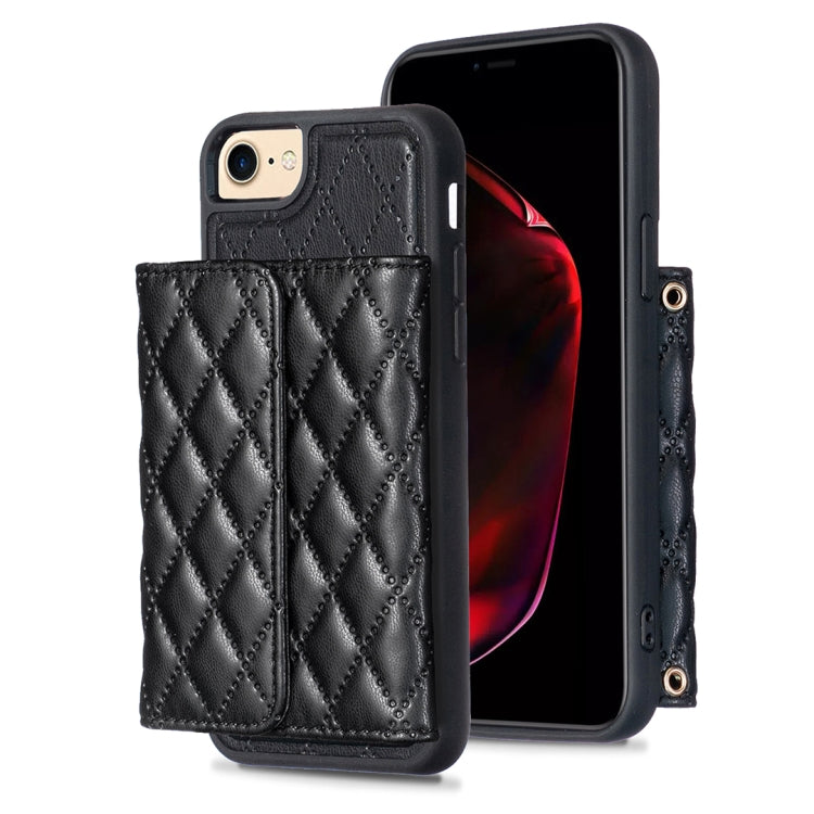 Custodia per telefono in pelle rombica a portafoglio orizzontale, For iPhone X / XS, For iPhone XR, For iPhone XS Max, For iPhone SE 2022 / SE 2020 / 7 / 8