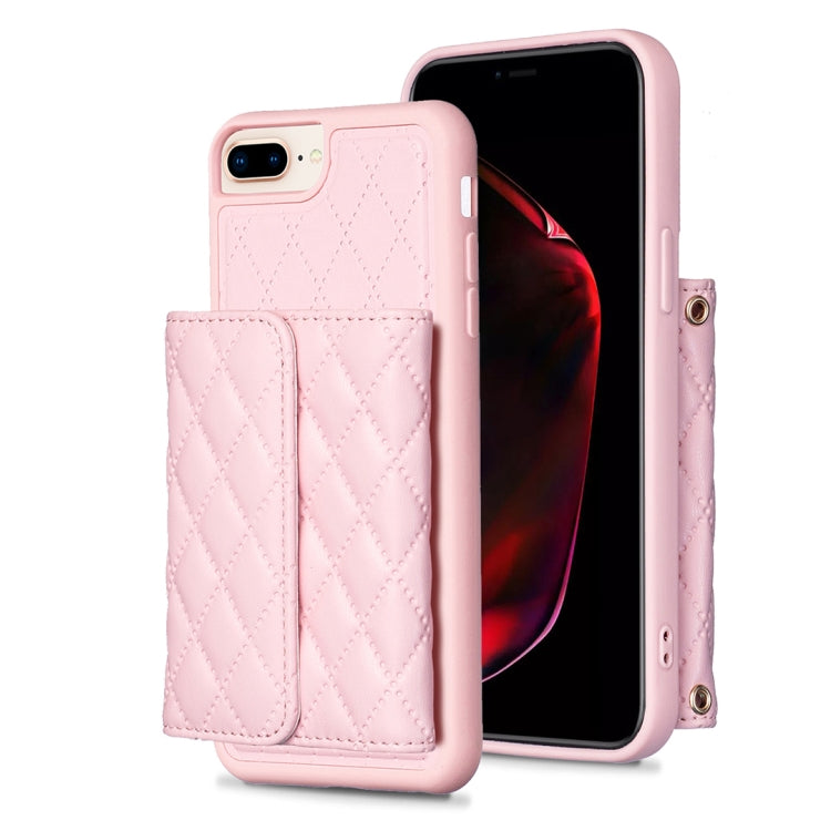 Custodia per telefono in pelle rombica a portafoglio orizzontale, For iPhone 7 Plus / 8 Plus