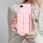 Custodia per telefono in pelle rombica a portafoglio orizzontale, For iPhone 7 Plus / 8 Plus