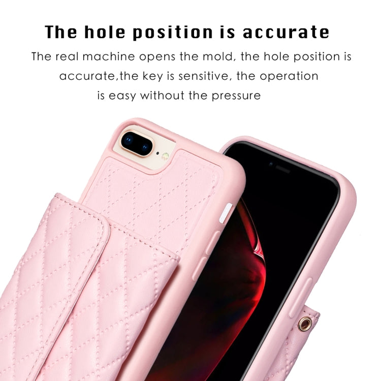Custodia per telefono in pelle rombica a portafoglio orizzontale, For iPhone 7 Plus / 8 Plus