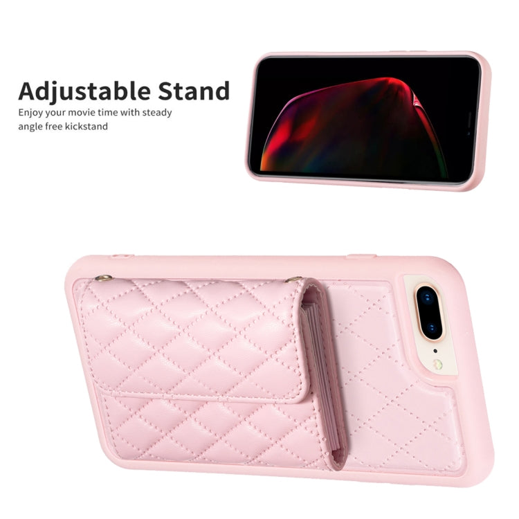 Custodia per telefono in pelle rombica a portafoglio orizzontale, For iPhone 7 Plus / 8 Plus