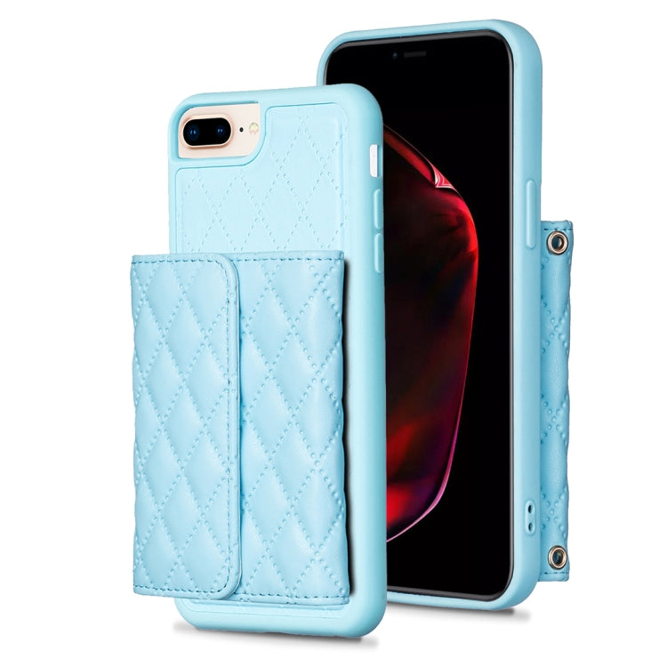 Custodia per telefono in pelle rombica a portafoglio orizzontale, For iPhone 7 Plus / 8 Plus