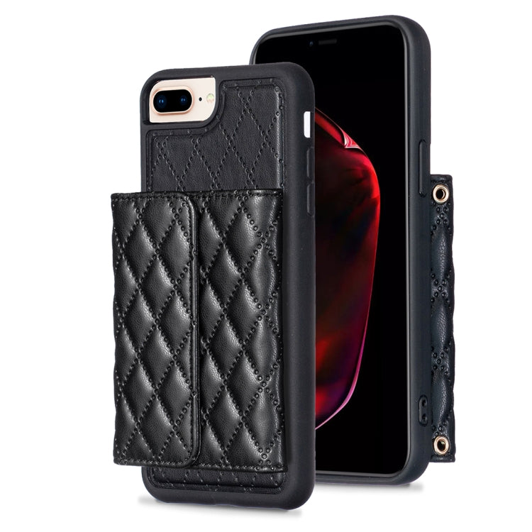 Custodia per telefono in pelle rombica a portafoglio orizzontale, For iPhone 7 Plus / 8 Plus