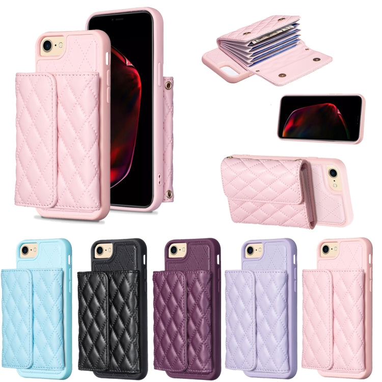 Custodia per telefono in pelle rombica a portafoglio orizzontale, For iPhone 7 Plus / 8 Plus