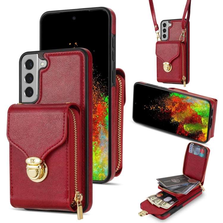 Custodia per telefono a portafoglio con scheda hardware con cerniera, For Samsung Galaxy S22+ 5G, For Samsung Galaxy S22 5G, For Samsung Galaxy S21 FE 5G, For Samsung Galaxy S21+ 5G