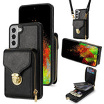 Custodia per telefono a portafoglio con scheda hardware con cerniera, For Samsung Galaxy S22+ 5G, For Samsung Galaxy S22 5G, For Samsung Galaxy S21 FE 5G, For Samsung Galaxy S21+ 5G