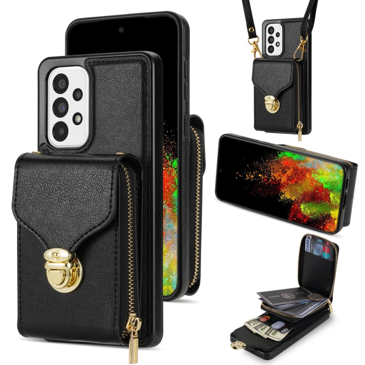 Custodia per telefono a portafoglio con scheda hardware con cerniera, For Samsung Galaxy A14 5G / 4G, For Samsung Galaxy A53 5G, For Samsung Galaxy A52 5G / 4G, For Samsung Galaxy A13 5G / 4G
