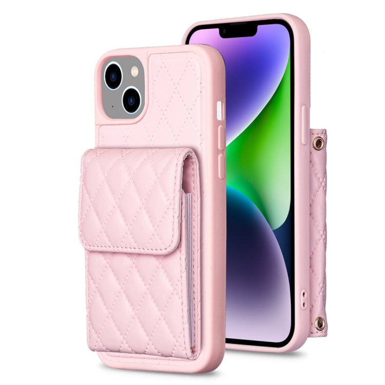 Custodia per telefono in pelle rombica a portafoglio verticale, For iPhone 14, For iPhone 14 Plus, For iPhone 14 Pro, For iPhone 14 Pro Max