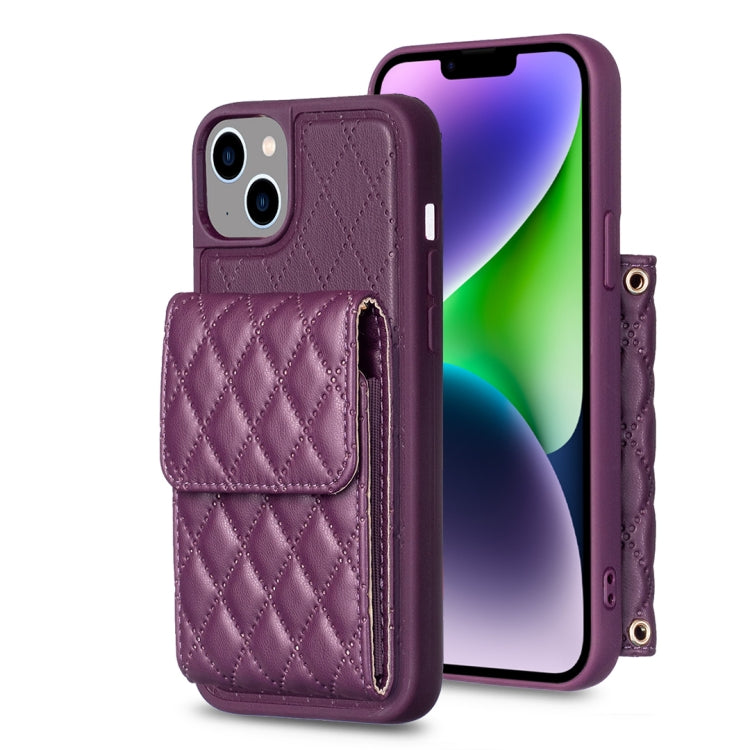 Custodia per telefono in pelle rombica a portafoglio verticale, For iPhone 14, For iPhone 14 Plus, For iPhone 14 Pro, For iPhone 14 Pro Max