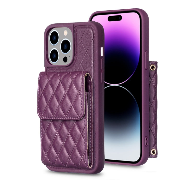 Custodia per telefono in pelle rombica a portafoglio verticale, For iPhone 14, For iPhone 14 Plus, For iPhone 14 Pro, For iPhone 14 Pro Max