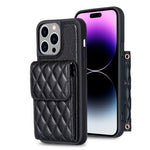 Custodia per telefono in pelle rombica a portafoglio verticale, For iPhone 14, For iPhone 14 Plus, For iPhone 14 Pro, For iPhone 14 Pro Max