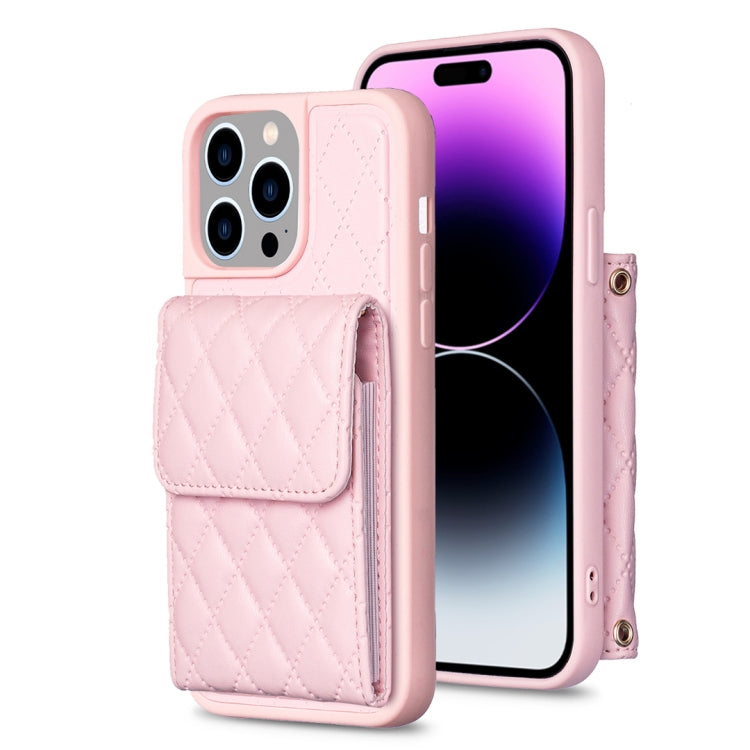 Custodia per telefono in pelle rombica a portafoglio verticale, For iPhone 14, For iPhone 14 Plus, For iPhone 14 Pro, For iPhone 14 Pro Max