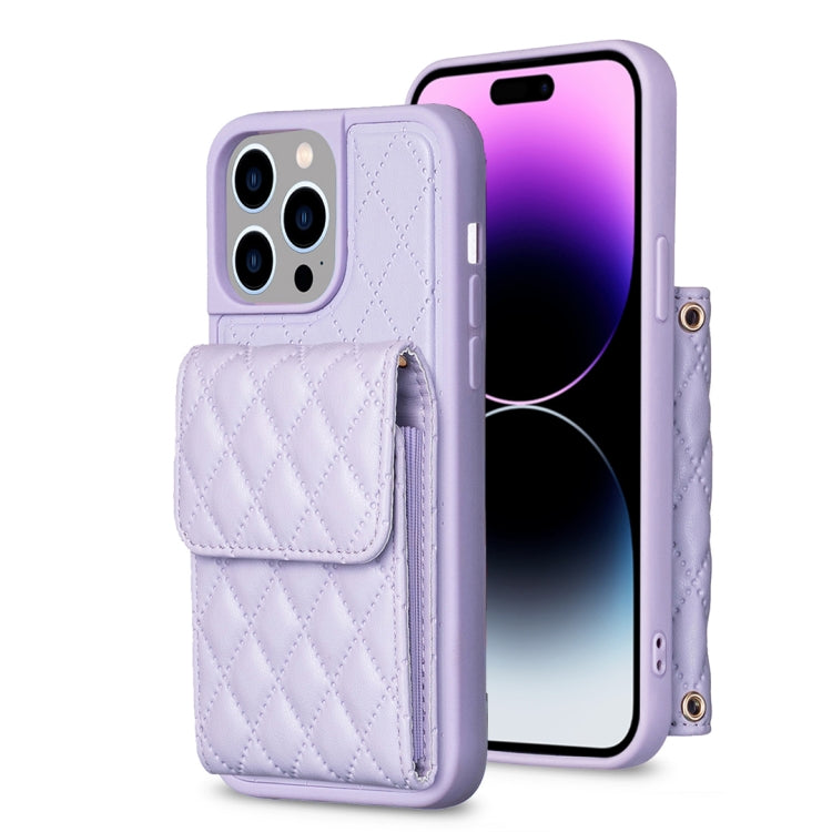 Custodia per telefono in pelle rombica a portafoglio verticale, For iPhone 14, For iPhone 14 Plus, For iPhone 14 Pro, For iPhone 14 Pro Max