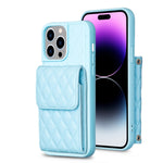 Custodia per telefono in pelle rombica a portafoglio verticale, For iPhone 14, For iPhone 14 Plus, For iPhone 14 Pro, For iPhone 14 Pro Max