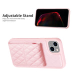 Custodia per telefono in pelle rombica a portafoglio verticale, For iPhone 13, For iPhone 13 Pro, For iPhone 13 Pro Max, For iPhone 12 / 12 Pro