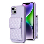 Custodia per telefono in pelle rombica a portafoglio verticale, For iPhone 13, For iPhone 13 Pro, For iPhone 13 Pro Max, For iPhone 12 / 12 Pro