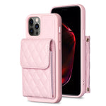 Custodia per telefono in pelle rombica a portafoglio verticale, For iPhone 13, For iPhone 13 Pro, For iPhone 13 Pro Max, For iPhone 12 / 12 Pro