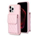 Custodia per telefono in pelle rombica a portafoglio verticale, For iPhone 13, For iPhone 13 Pro, For iPhone 13 Pro Max, For iPhone 12 / 12 Pro