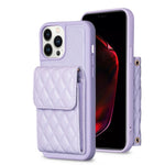 Custodia per telefono in pelle rombica a portafoglio verticale, For iPhone 13, For iPhone 13 Pro, For iPhone 13 Pro Max, For iPhone 12 / 12 Pro