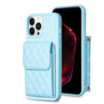 Custodia per telefono in pelle rombica a portafoglio verticale, For iPhone 13, For iPhone 13 Pro, For iPhone 13 Pro Max, For iPhone 12 / 12 Pro