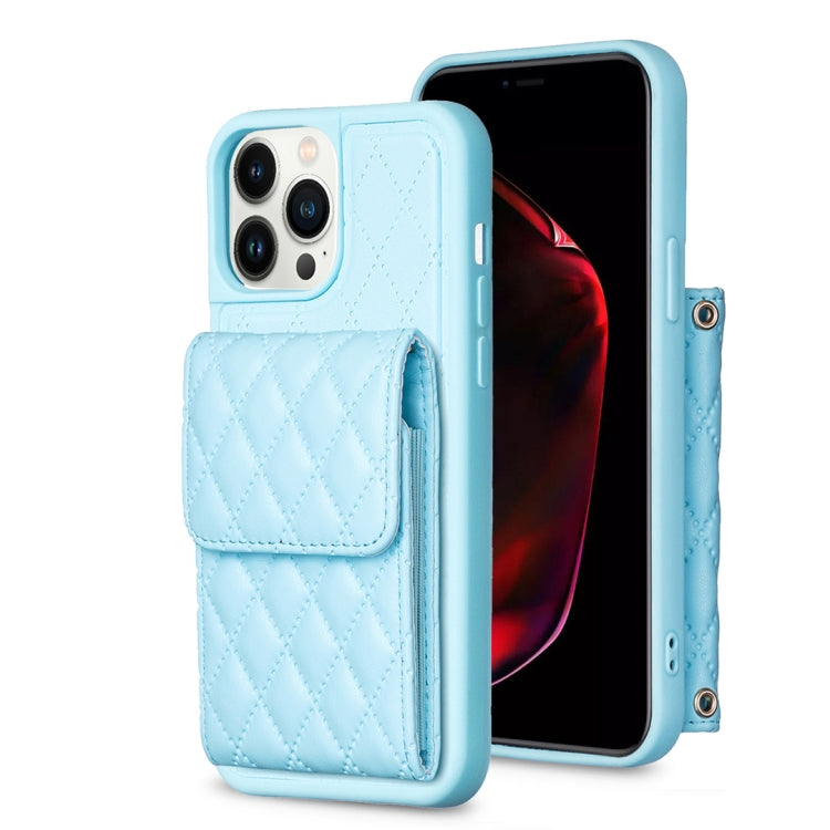 Custodia per telefono in pelle rombica a portafoglio verticale, For iPhone 13, For iPhone 13 Pro, For iPhone 13 Pro Max, For iPhone 12 / 12 Pro