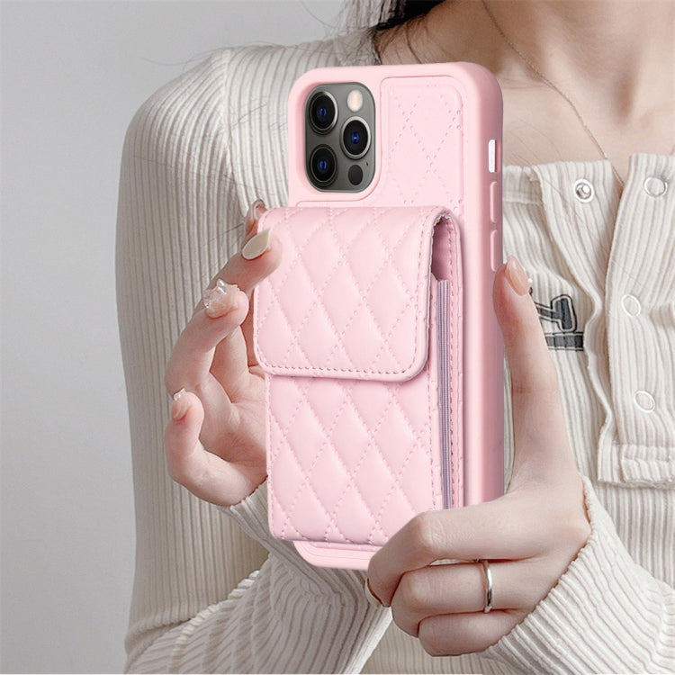 Custodia per telefono in pelle rombica a portafoglio verticale, For iPhone 12 Pro Max, For iPhone 11, For iPhone 11 Pro, For iPhone 11 Pro Max