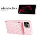 Custodia per telefono in pelle rombica a portafoglio verticale, For iPhone 12 Pro Max, For iPhone 11, For iPhone 11 Pro, For iPhone 11 Pro Max