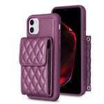 Custodia per telefono in pelle rombica a portafoglio verticale, For iPhone 12 Pro Max, For iPhone 11, For iPhone 11 Pro, For iPhone 11 Pro Max