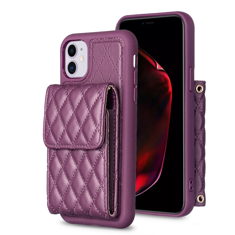 Custodia per telefono in pelle rombica a portafoglio verticale, For iPhone 12 Pro Max, For iPhone 11, For iPhone 11 Pro, For iPhone 11 Pro Max