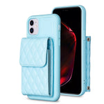 Custodia per telefono in pelle rombica a portafoglio verticale, For iPhone 12 Pro Max, For iPhone 11, For iPhone 11 Pro, For iPhone 11 Pro Max