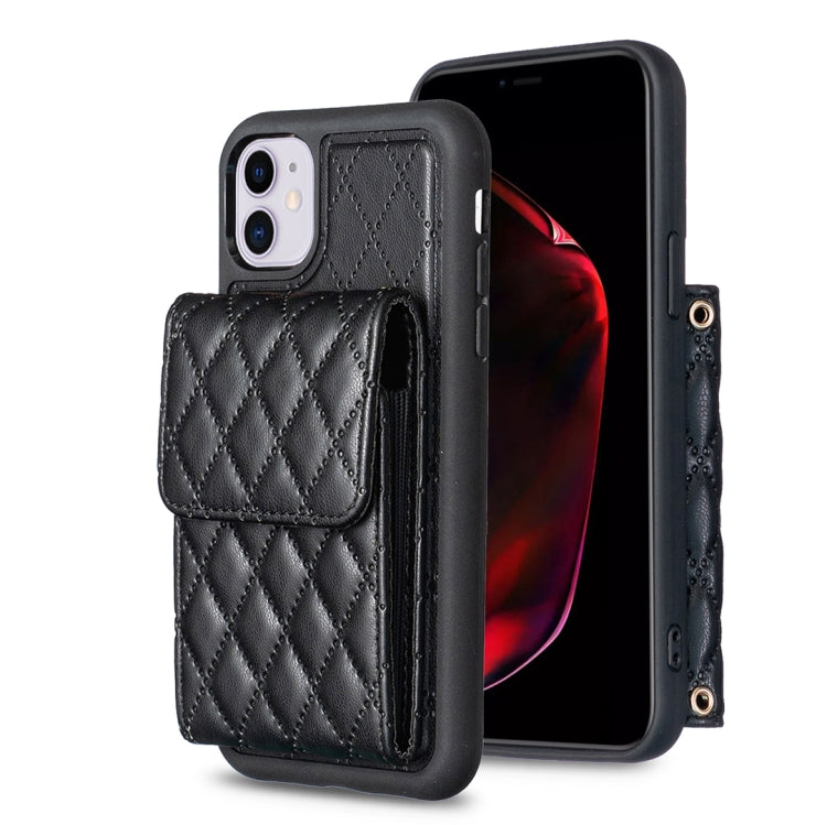Custodia per telefono in pelle rombica a portafoglio verticale, For iPhone 12 Pro Max, For iPhone 11, For iPhone 11 Pro, For iPhone 11 Pro Max