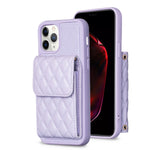 Custodia per telefono in pelle rombica a portafoglio verticale, For iPhone 12 Pro Max, For iPhone 11, For iPhone 11 Pro, For iPhone 11 Pro Max