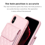 Custodia per telefono in pelle rombica a portafoglio verticale, For iPhone X / XS, For iPhone XR, For iPhone XS Max, For iPhone SE 2022 / SE 2020 / 7 / 8