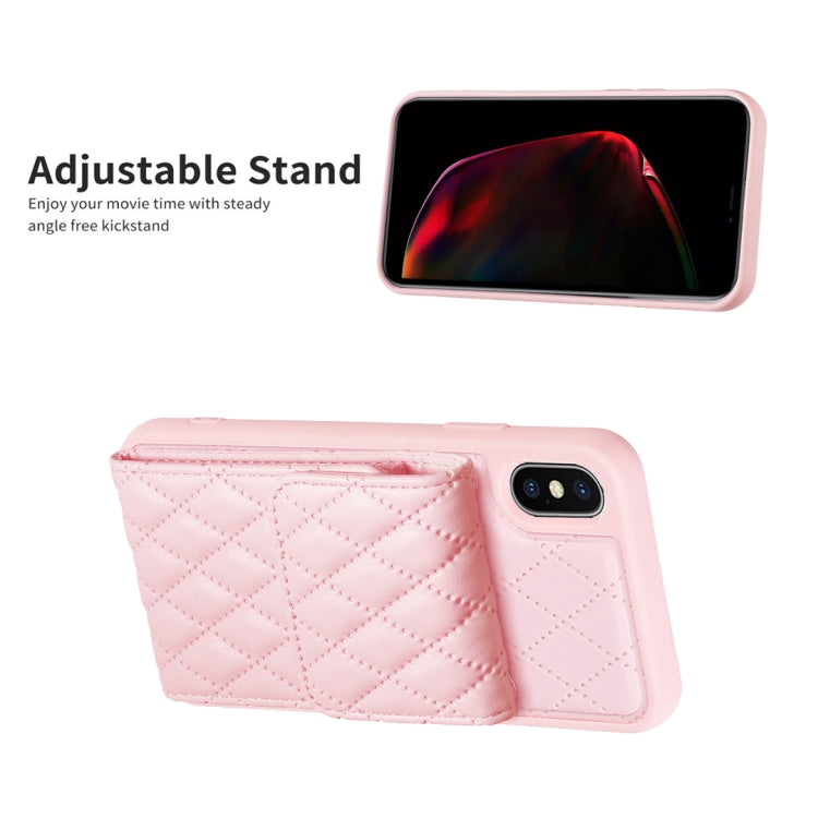 Custodia per telefono in pelle rombica a portafoglio verticale, For iPhone X / XS, For iPhone XR, For iPhone XS Max, For iPhone SE 2022 / SE 2020 / 7 / 8