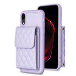 Custodia per telefono in pelle rombica a portafoglio verticale, For iPhone X / XS, For iPhone XR, For iPhone XS Max, For iPhone SE 2022 / SE 2020 / 7 / 8