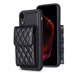 Custodia per telefono in pelle rombica a portafoglio verticale, For iPhone X / XS, For iPhone XR, For iPhone XS Max, For iPhone SE 2022 / SE 2020 / 7 / 8