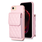 Custodia per telefono in pelle rombica a portafoglio verticale, For iPhone X / XS, For iPhone XR, For iPhone XS Max, For iPhone SE 2022 / SE 2020 / 7 / 8