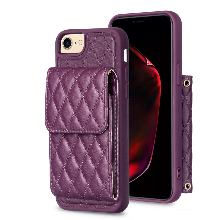 Custodia per telefono in pelle rombica a portafoglio verticale, For iPhone X / XS, For iPhone XR, For iPhone XS Max, For iPhone SE 2022 / SE 2020 / 7 / 8