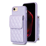Custodia per telefono in pelle rombica a portafoglio verticale, For iPhone X / XS, For iPhone XR, For iPhone XS Max, For iPhone SE 2022 / SE 2020 / 7 / 8