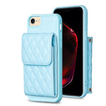 Custodia per telefono in pelle rombica a portafoglio verticale, For iPhone X / XS, For iPhone XR, For iPhone XS Max, For iPhone SE 2022 / SE 2020 / 7 / 8