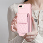 Custodia per telefono in pelle rombica a portafoglio verticale, For iPhone 7 Plus / 8 Plus