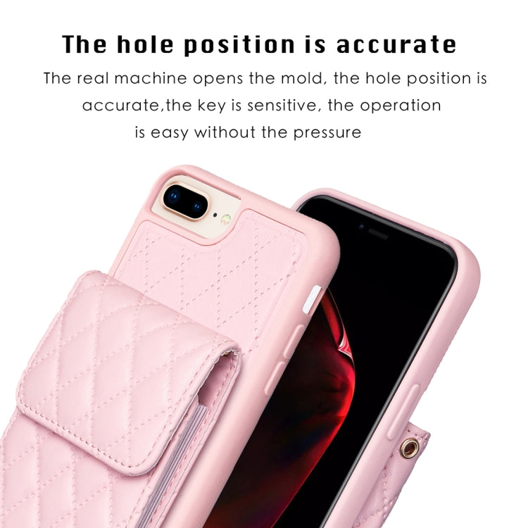 Custodia per telefono in pelle rombica a portafoglio verticale, For iPhone 7 Plus / 8 Plus