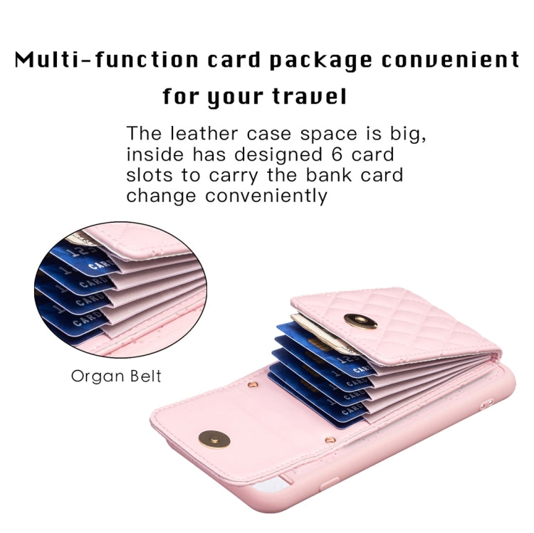 Custodia per telefono in pelle rombica a portafoglio verticale, For iPhone 7 Plus / 8 Plus