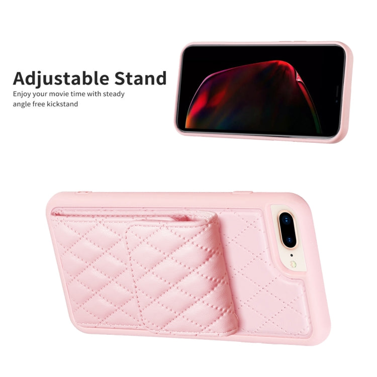 Custodia per telefono in pelle rombica a portafoglio verticale, For iPhone 7 Plus / 8 Plus