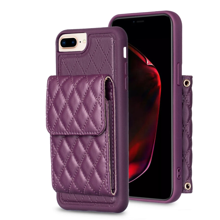 Custodia per telefono in pelle rombica a portafoglio verticale, For iPhone 7 Plus / 8 Plus