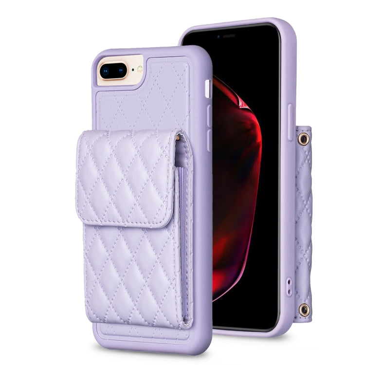 Custodia per telefono in pelle rombica a portafoglio verticale, For iPhone 7 Plus / 8 Plus