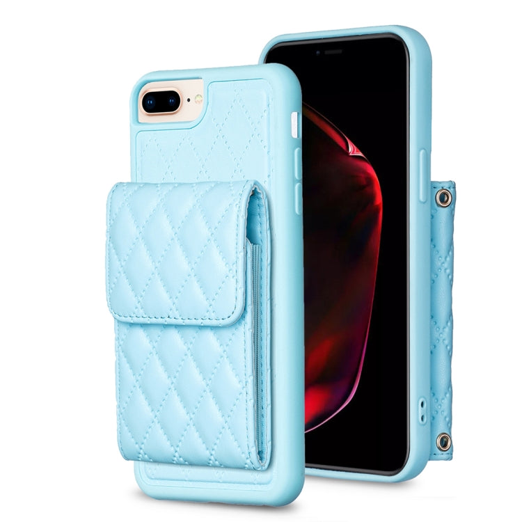 Custodia per telefono in pelle rombica a portafoglio verticale, For iPhone 7 Plus / 8 Plus
