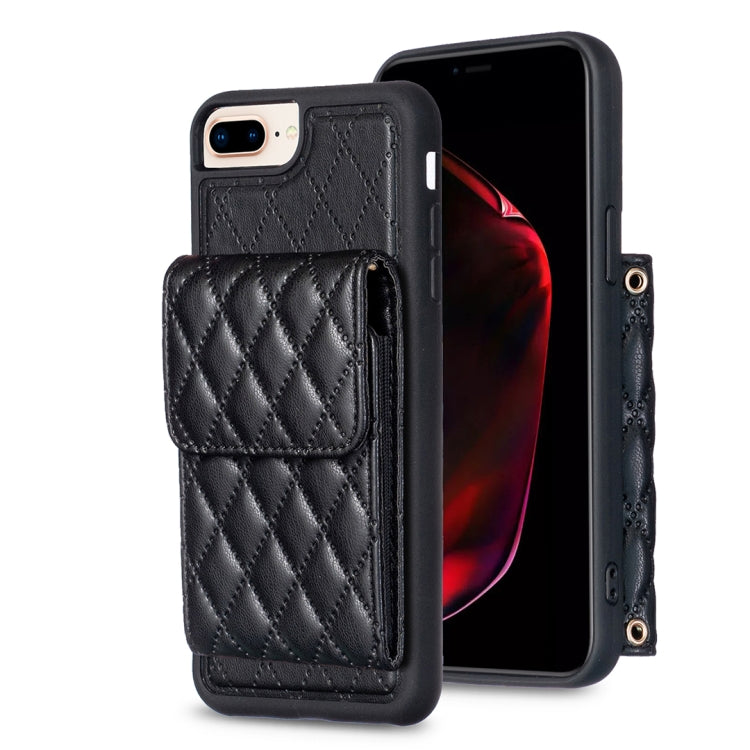 Custodia per telefono in pelle rombica a portafoglio verticale, For iPhone 7 Plus / 8 Plus